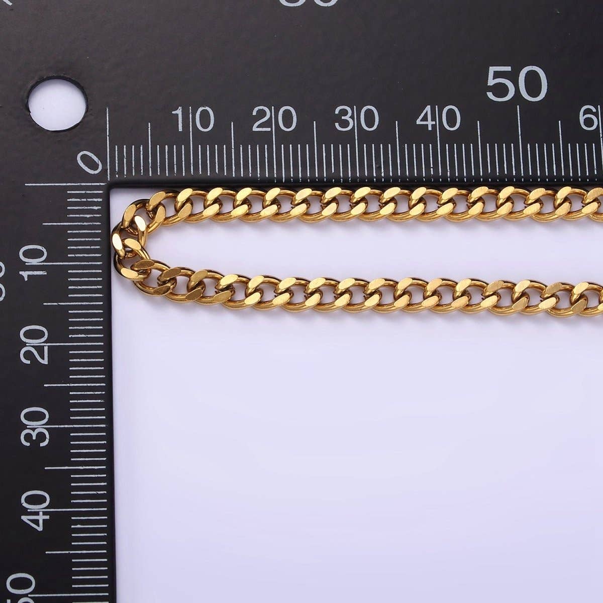 (#79) 4mm Wide Gold Filled Chain - 23.6" Unisex Silver Cuban Link Chains Necklace