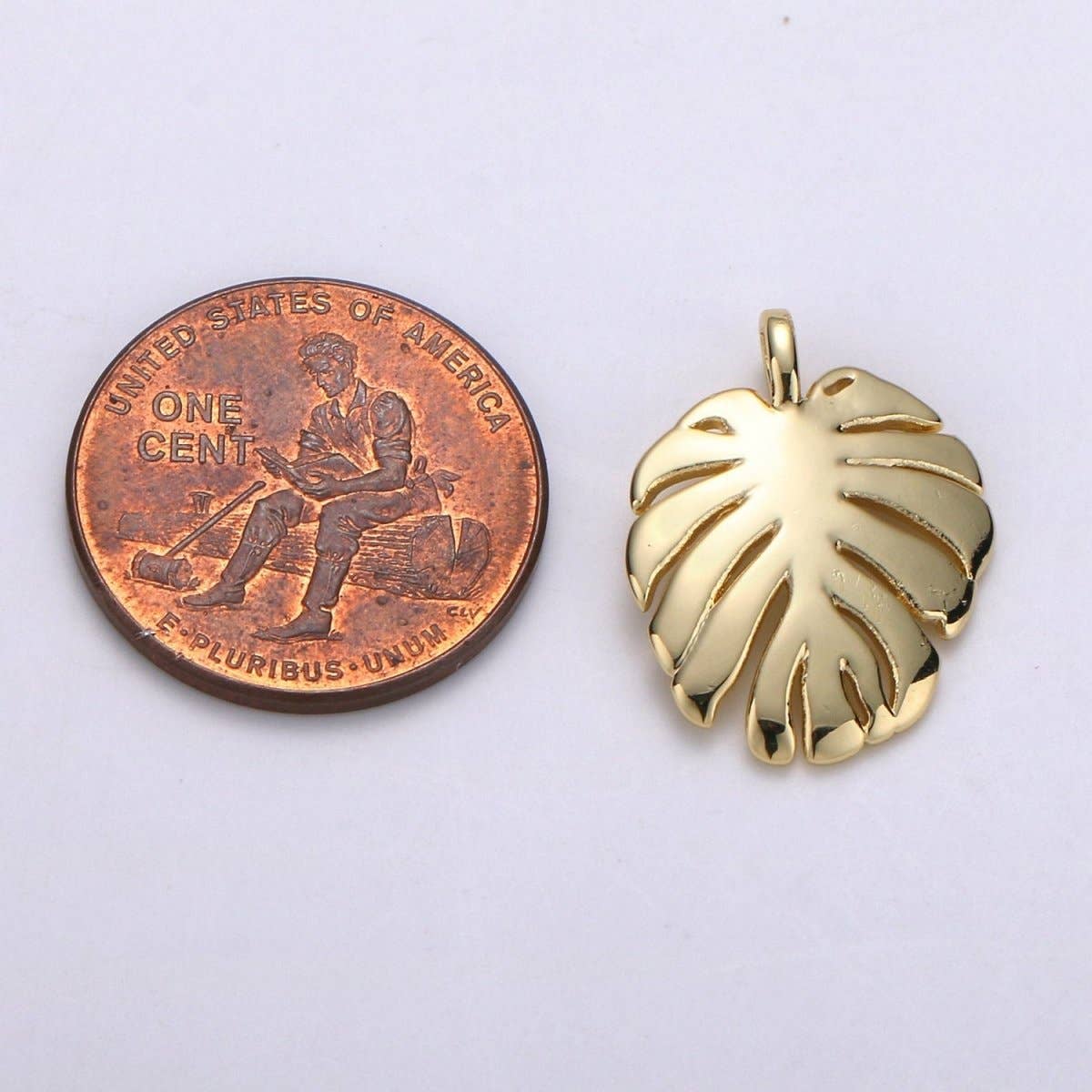 #234 | 14k Gold Filled Monstera Charm Tropical Foliage Pendant