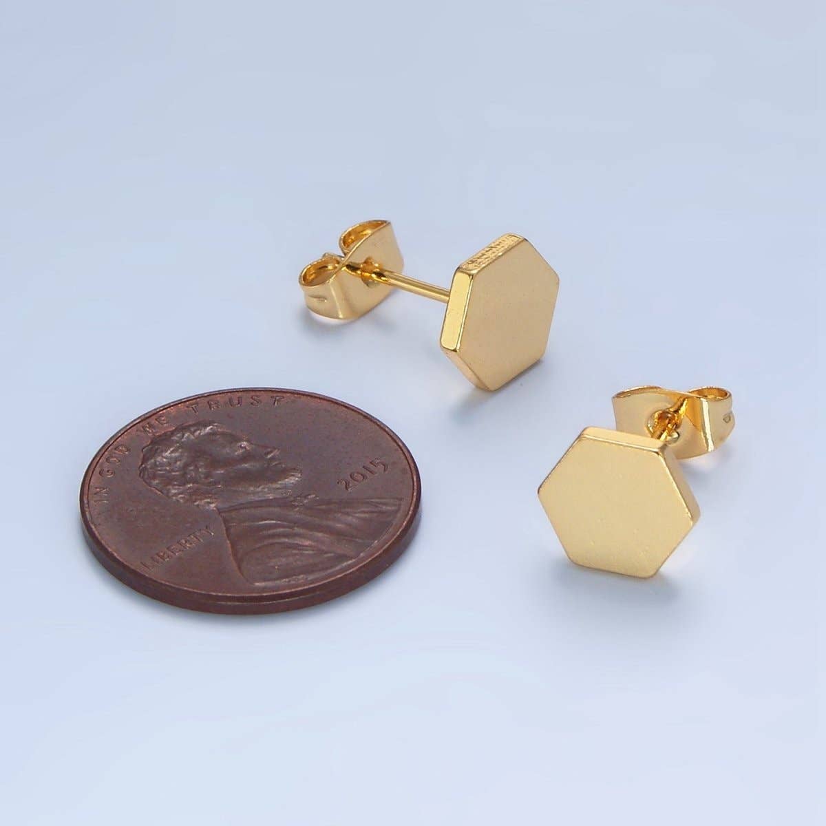 #236 | 24K Gold Filled Hexagon Minimalist Stud Earrings