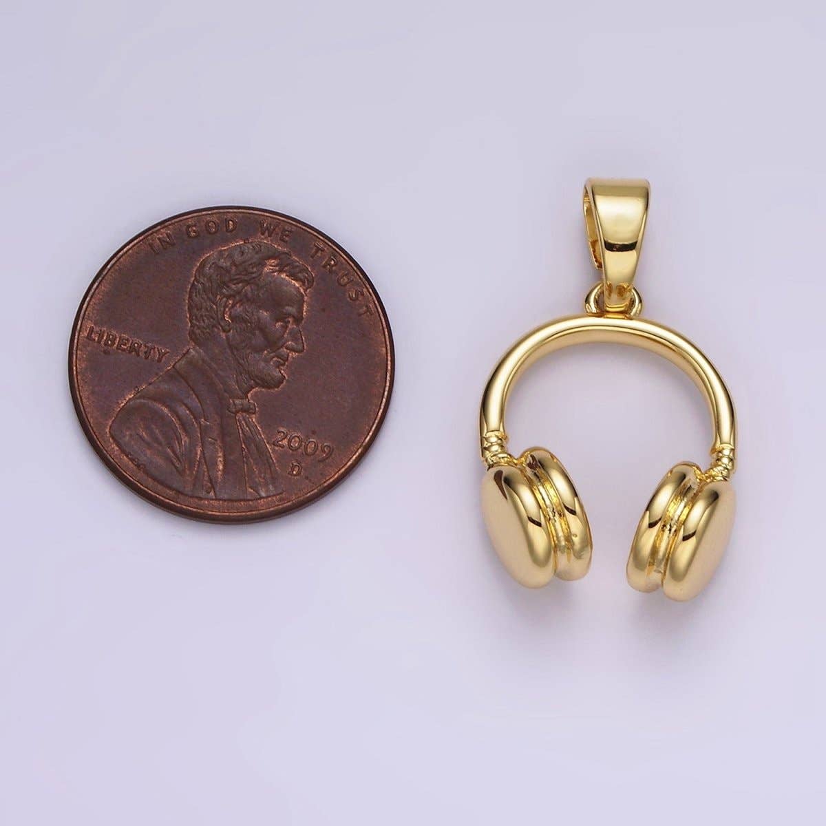 #233 | 14K Gold Filled 25mm Music Headphones Minimalist Pendant