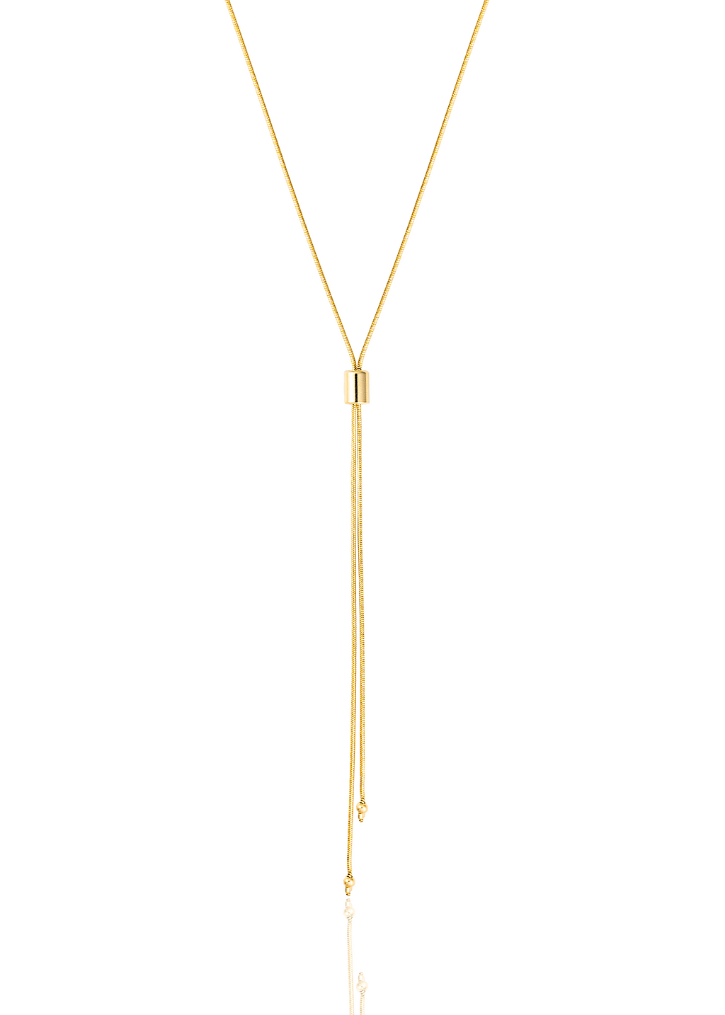 #205 Adjustable Bolo Box Chain Tie With Gold Bead