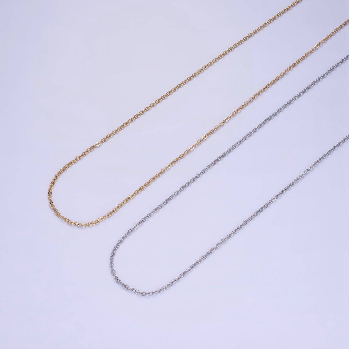 #150 | Stainless Steel 1.2mm Cable Chain 18 Inch Necklace w. Extender in Gold & Silver