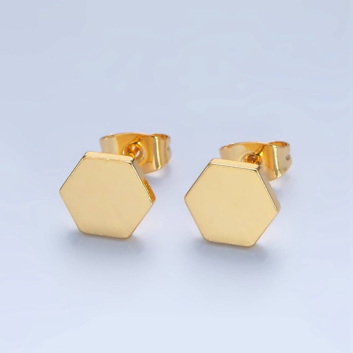 #236 | 24K Gold Filled Hexagon Minimalist Stud Earrings