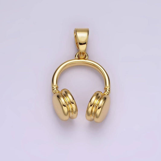#233 | 14K Gold Filled 25mm Music Headphones Minimalist Pendant