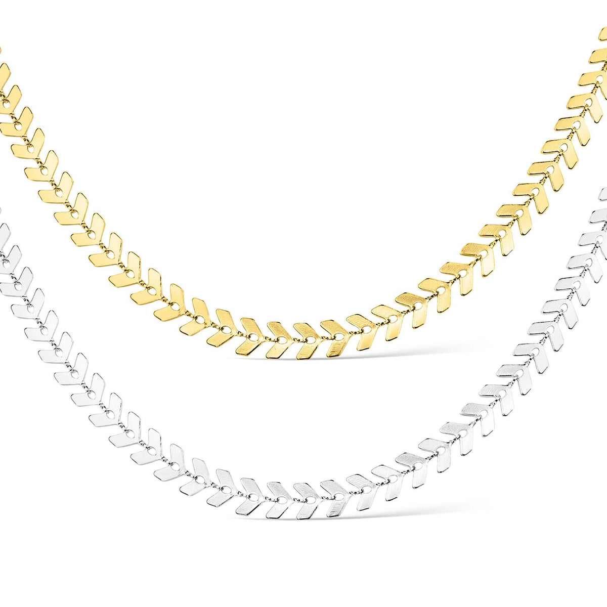 #209 Stainless Steel Chevron Chain Necklace