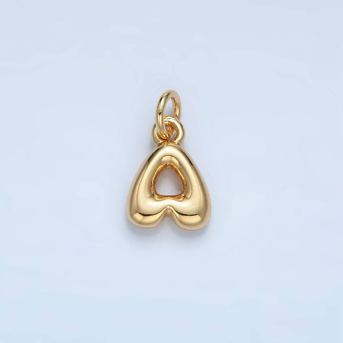 (#84) 16K Gold Filled 10mm Initial Letter Chubby Balloon Mini Charm