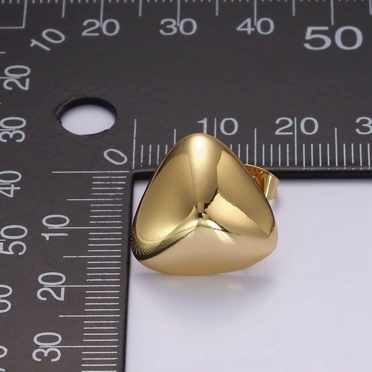 #237 | 14K Gold Filled 17mm Edged Triangle Minimalist Geometric Stud Earrings | V064