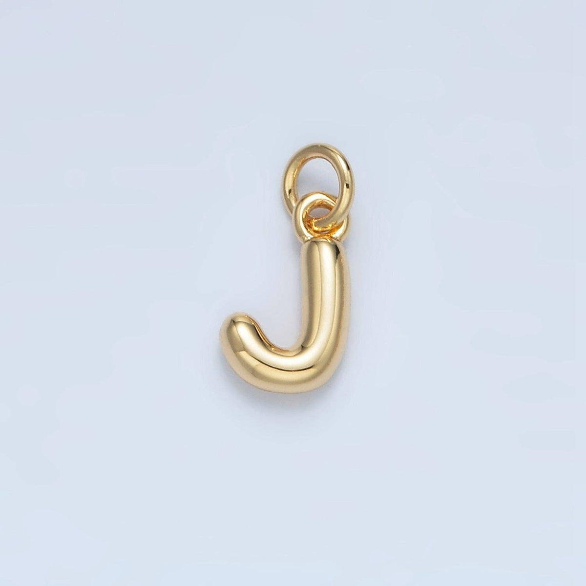 (#84) 16K Gold Filled 10mm Initial Letter Chubby Balloon Mini Charm