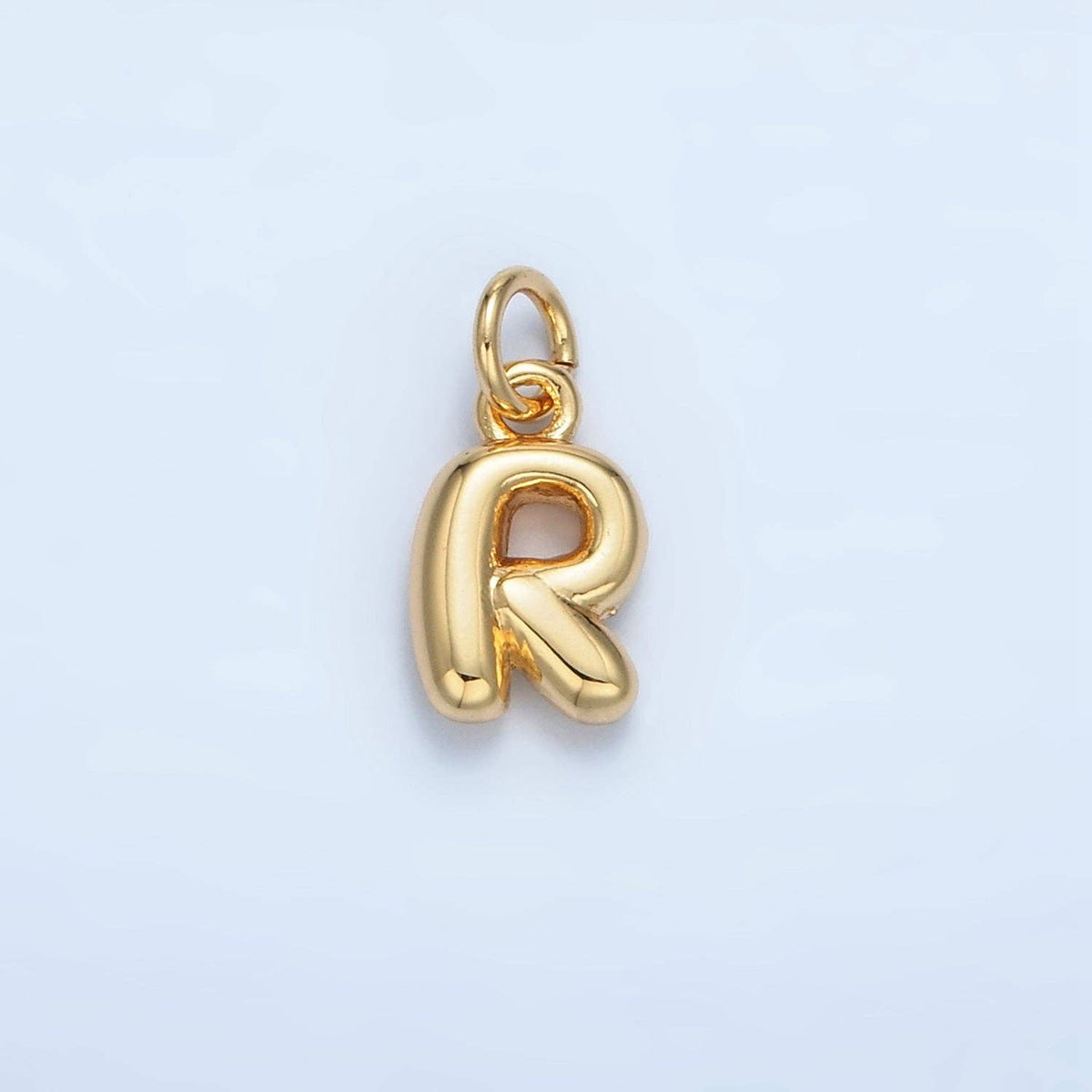 (#84) 16K Gold Filled 10mm Initial Letter Chubby Balloon Mini Charm