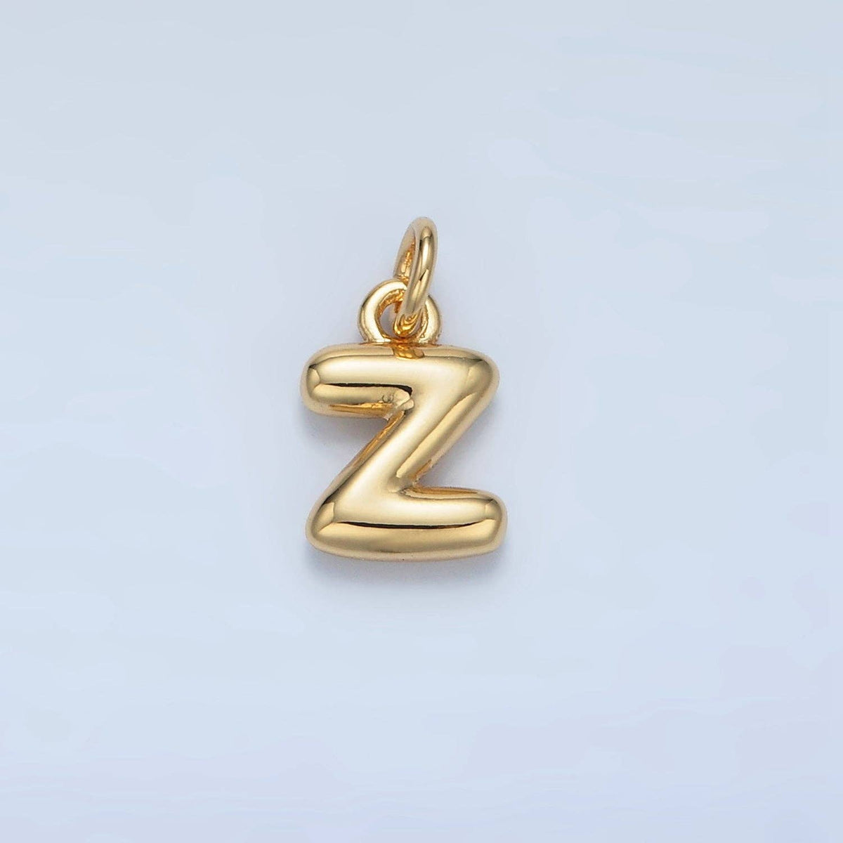 (#84) 16K Gold Filled 10mm Initial Letter Chubby Balloon Mini Charm