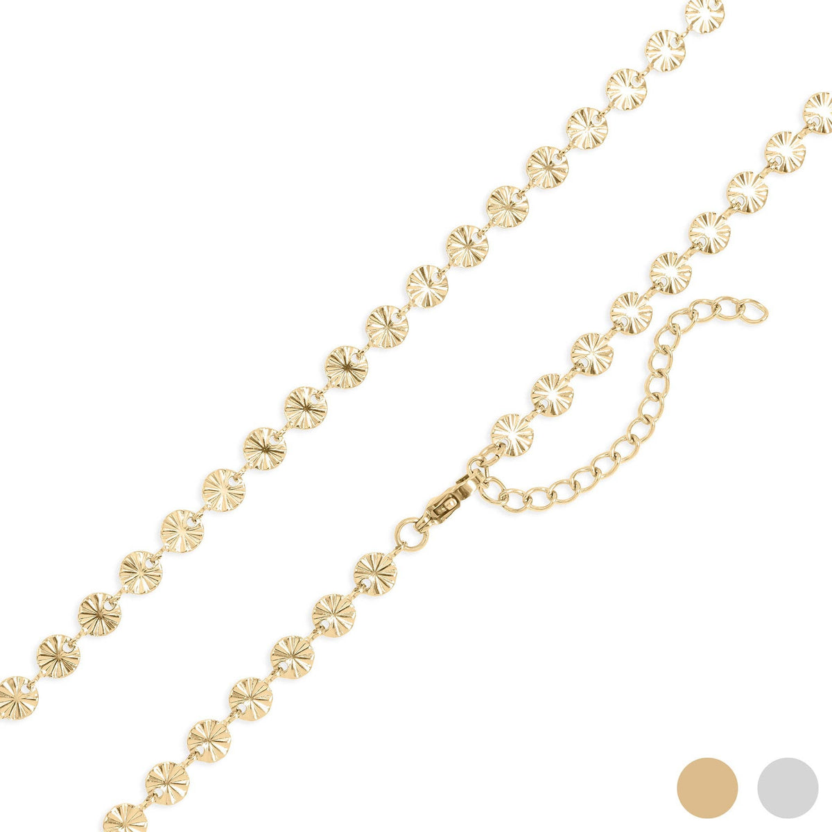 #207 18K Gold PVD Stainless Steel Sunburst Chain Necklace