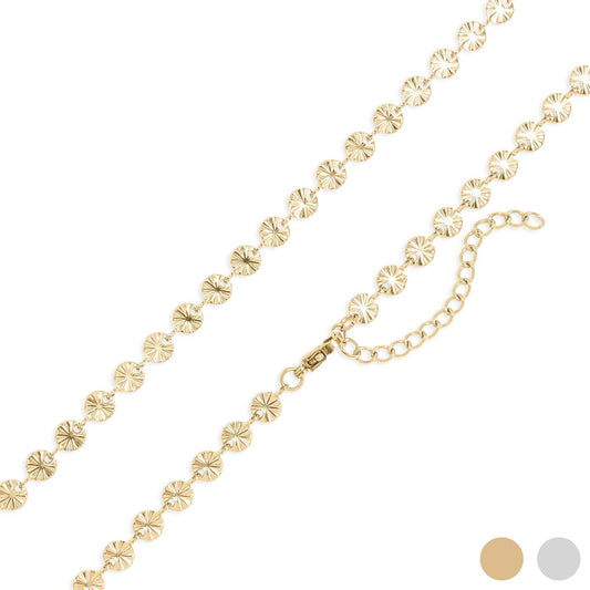 #207 18K Gold PVD Stainless Steel Sunburst Chain Necklace