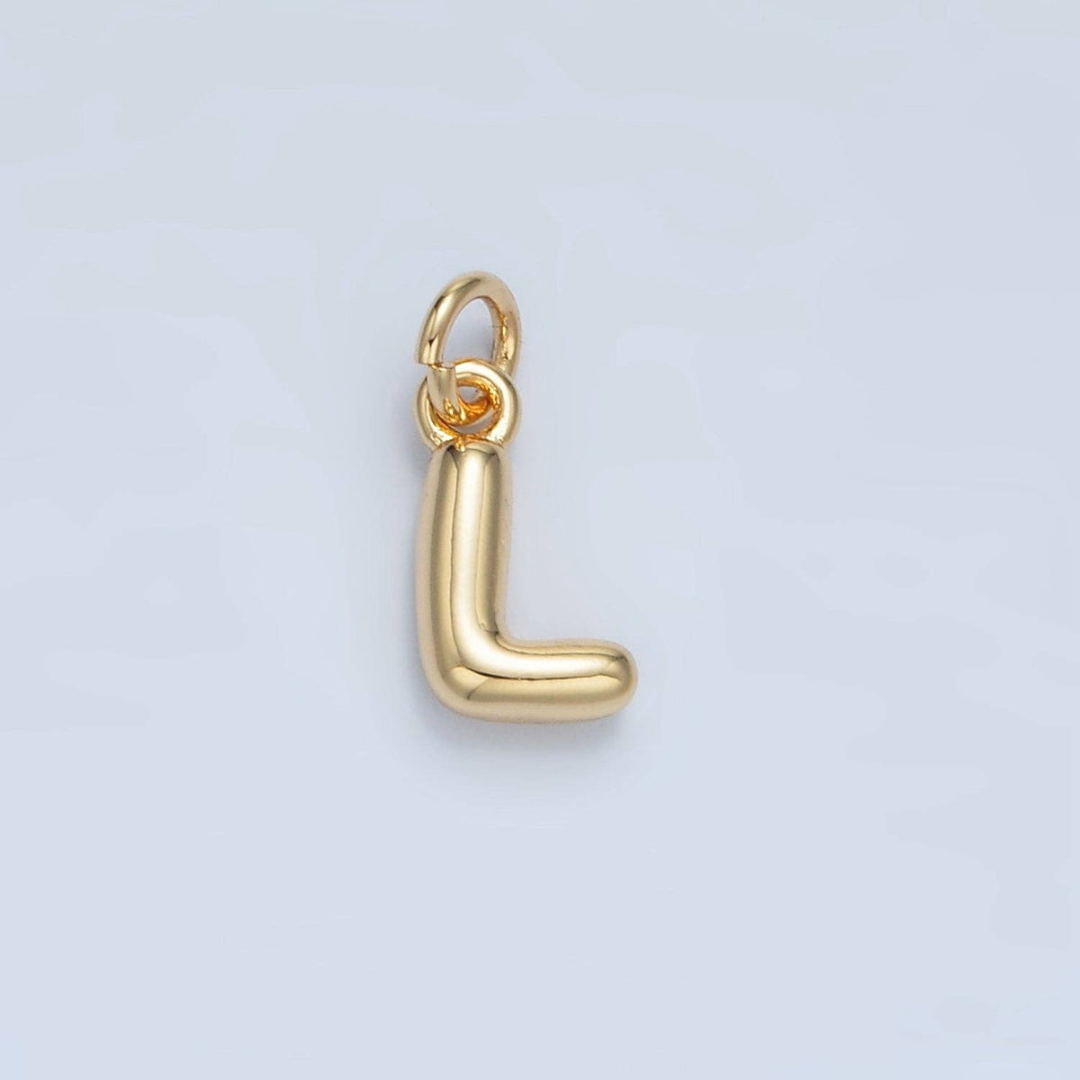 (#84) 16K Gold Filled 10mm Initial Letter Chubby Balloon Mini Charm