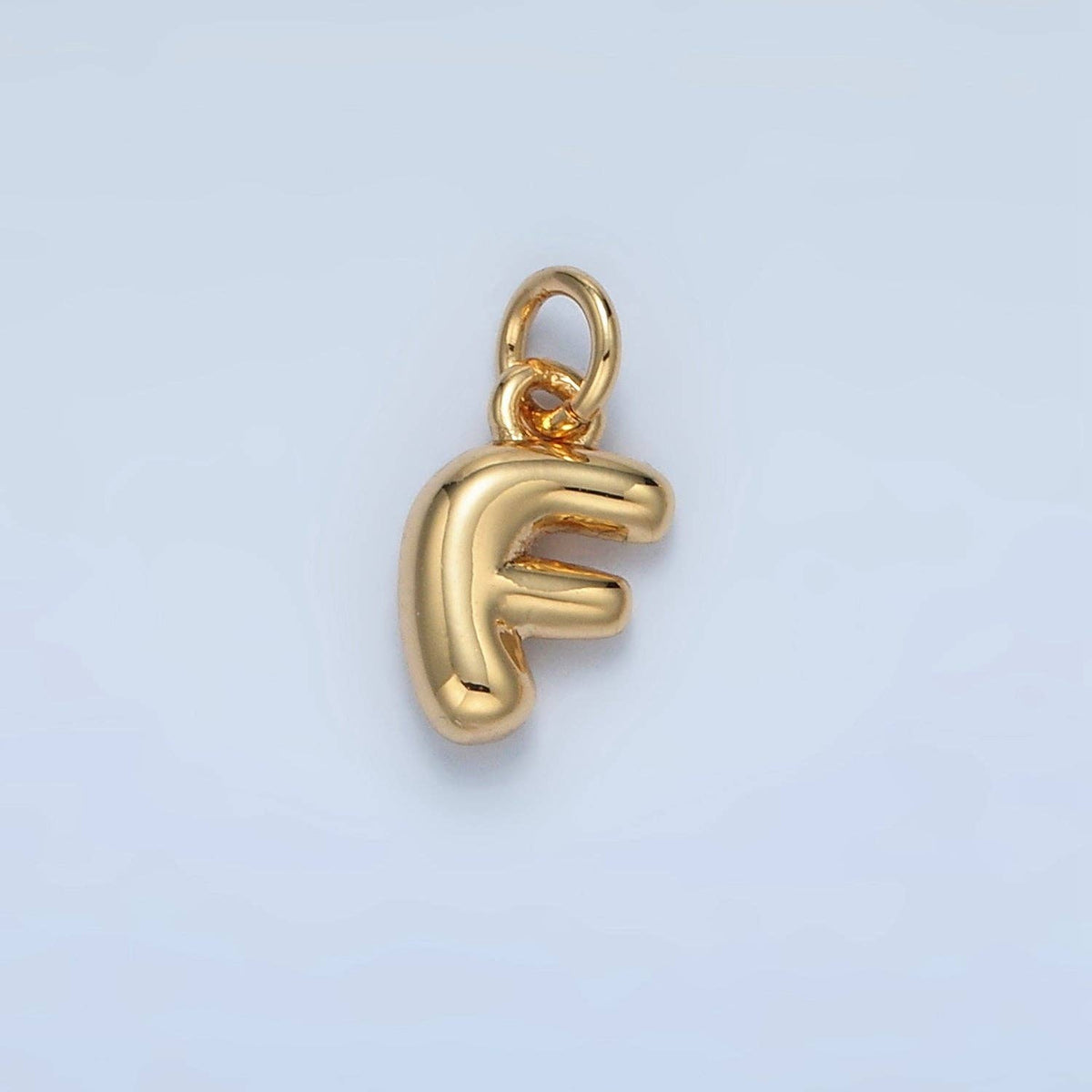 (#84) 16K Gold Filled 10mm Initial Letter Chubby Balloon Mini Charm