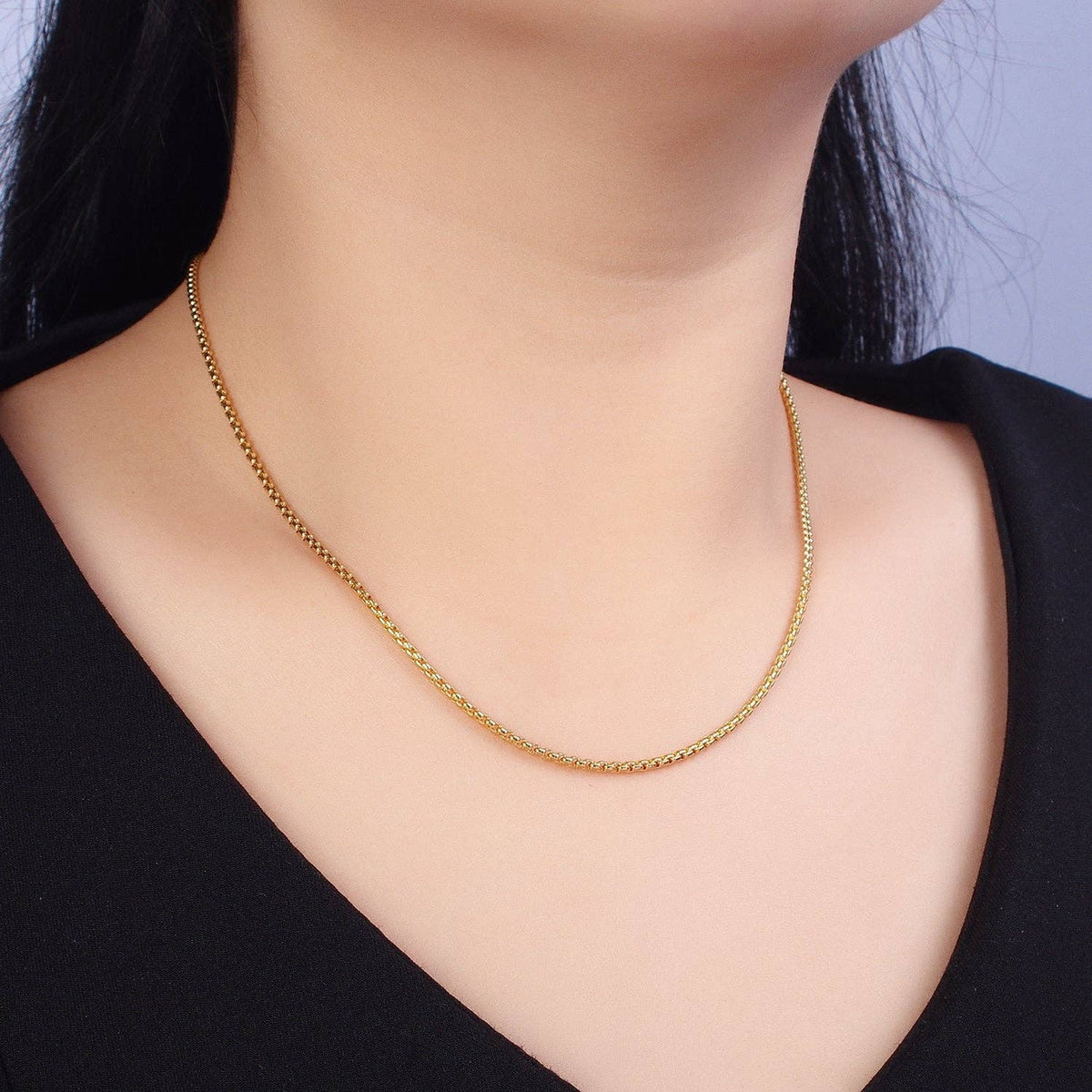 #141 | Stainless Steel Box Chain Necklace In Gold & Silver
