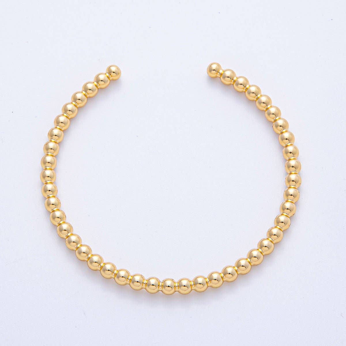 #221 | 18K Gold Filled 3.5mm Round Beaded Bubble Cuff Bracelet