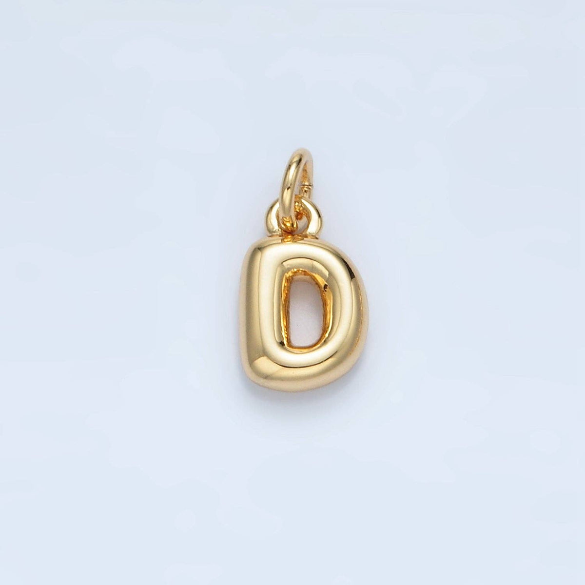 (#84) 16K Gold Filled 10mm Initial Letter Chubby Balloon Mini Charm
