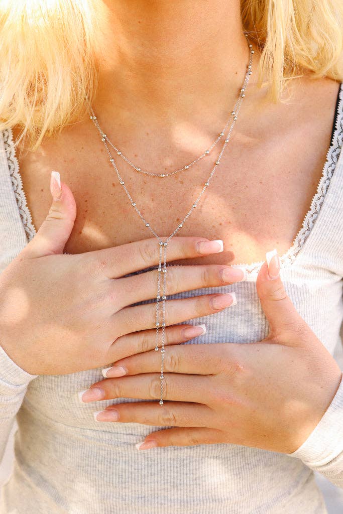 #213 | 18K Gold PVD Stainless Steel Satellite Layered Lariat Necklace