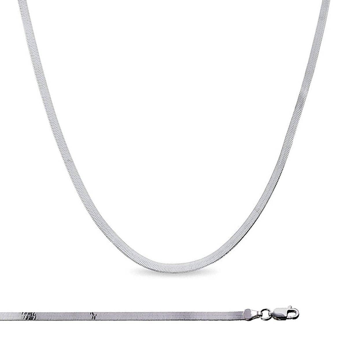 (#18) Silver Herringbone Chain 3.5mm 18, 20.5 Inches with 2" extender