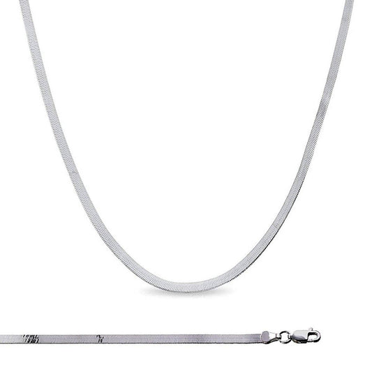 (#18) Silver Herringbone Chain 3.5mm 18, 20.5 Inches with 2" extender