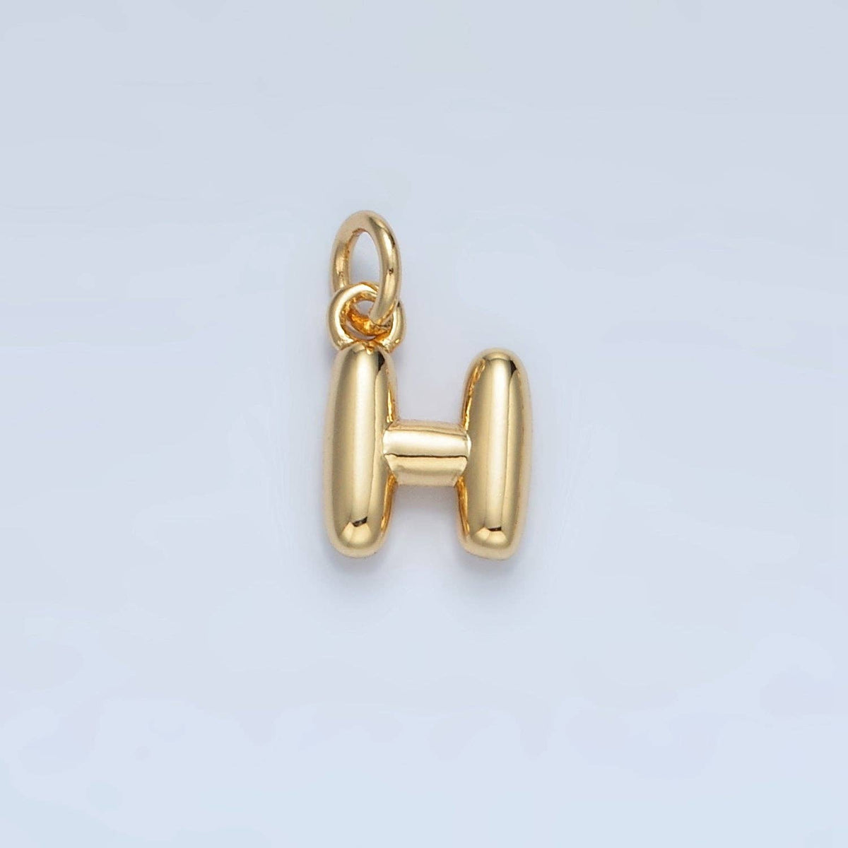 (#84) 16K Gold Filled 10mm Initial Letter Chubby Balloon Mini Charm