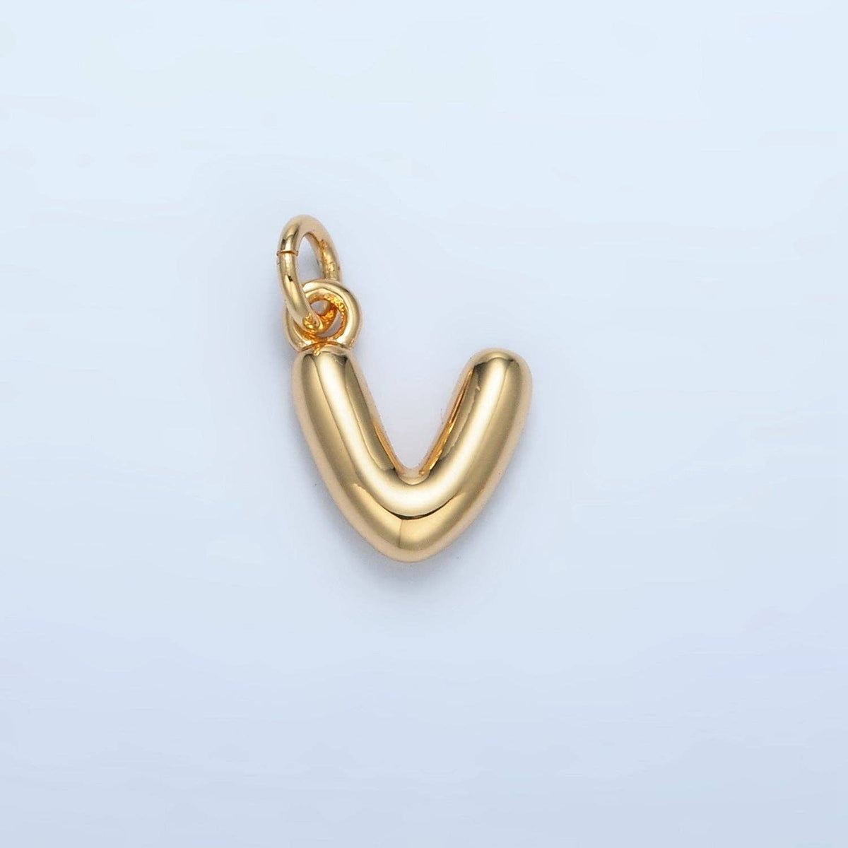 (#84) 16K Gold Filled 10mm Initial Letter Chubby Balloon Mini Charm