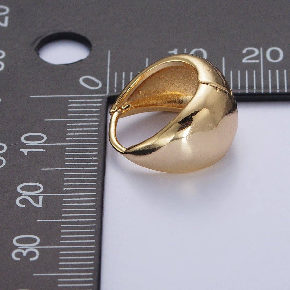 #220 | 24K Gold Filled Wide Chubby Band Hoops Huggie Earrings