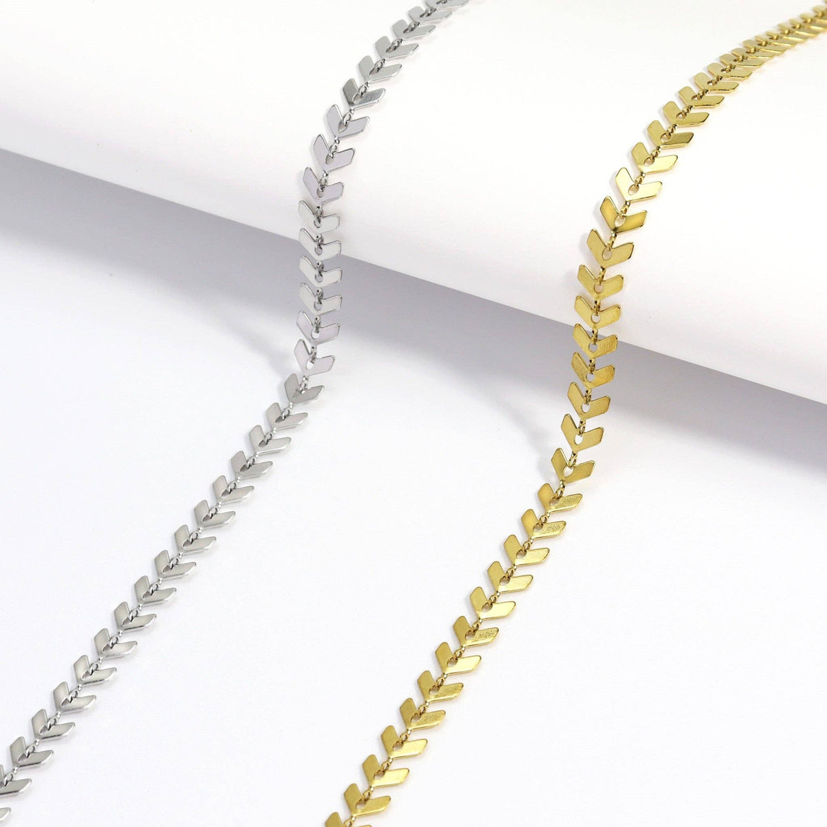 #209 Stainless Steel Chevron Chain Necklace