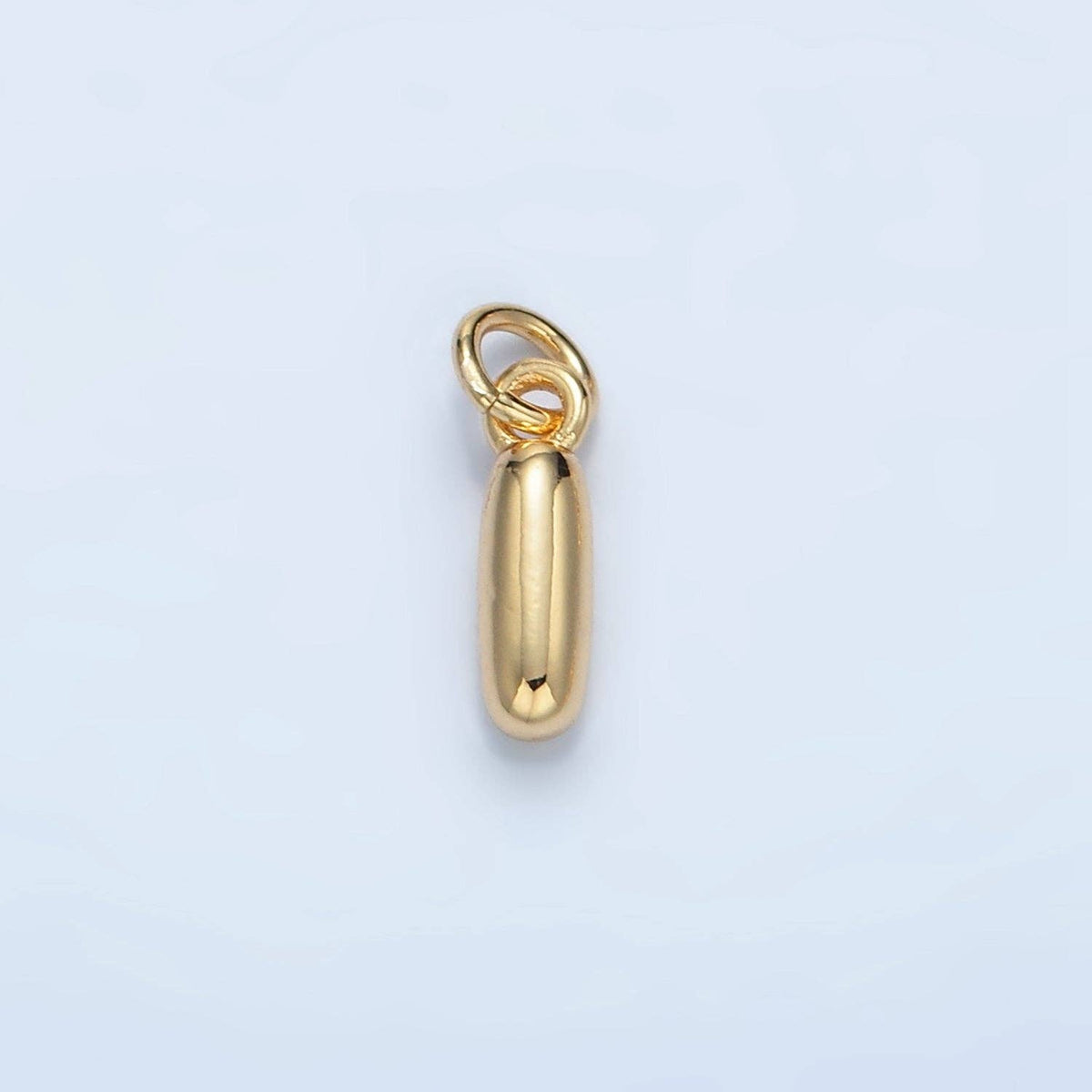 (#84) 16K Gold Filled 10mm Initial Letter Chubby Balloon Mini Charm