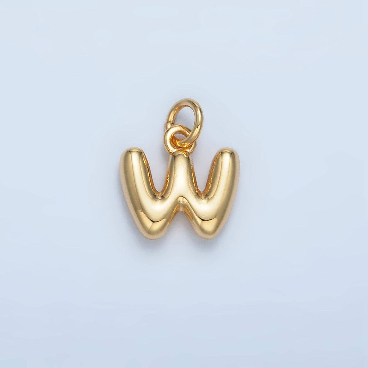 (#84) 16K Gold Filled 10mm Initial Letter Chubby Balloon Mini Charm