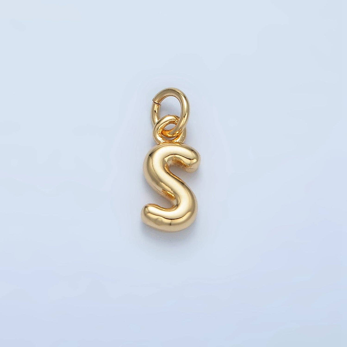 (#84) 16K Gold Filled 10mm Initial Letter Chubby Balloon Mini Charm