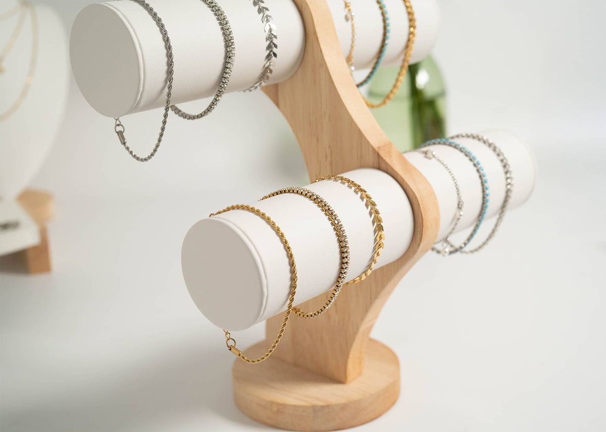 #208 Stainless Steel Gold Chevron Chain Bracelet