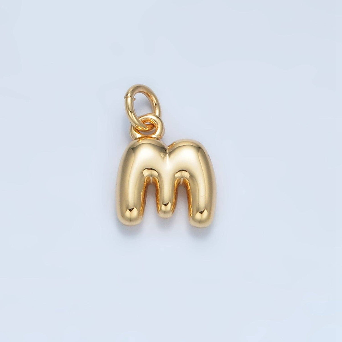 (#84) 16K Gold Filled 10mm Initial Letter Chubby Balloon Mini Charm