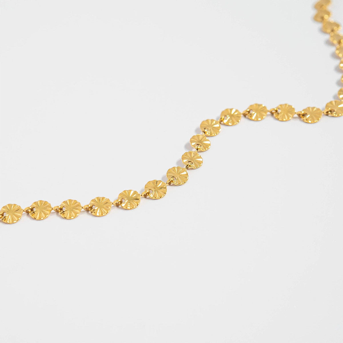 #207 18K Gold PVD Stainless Steel Sunburst Chain Necklace