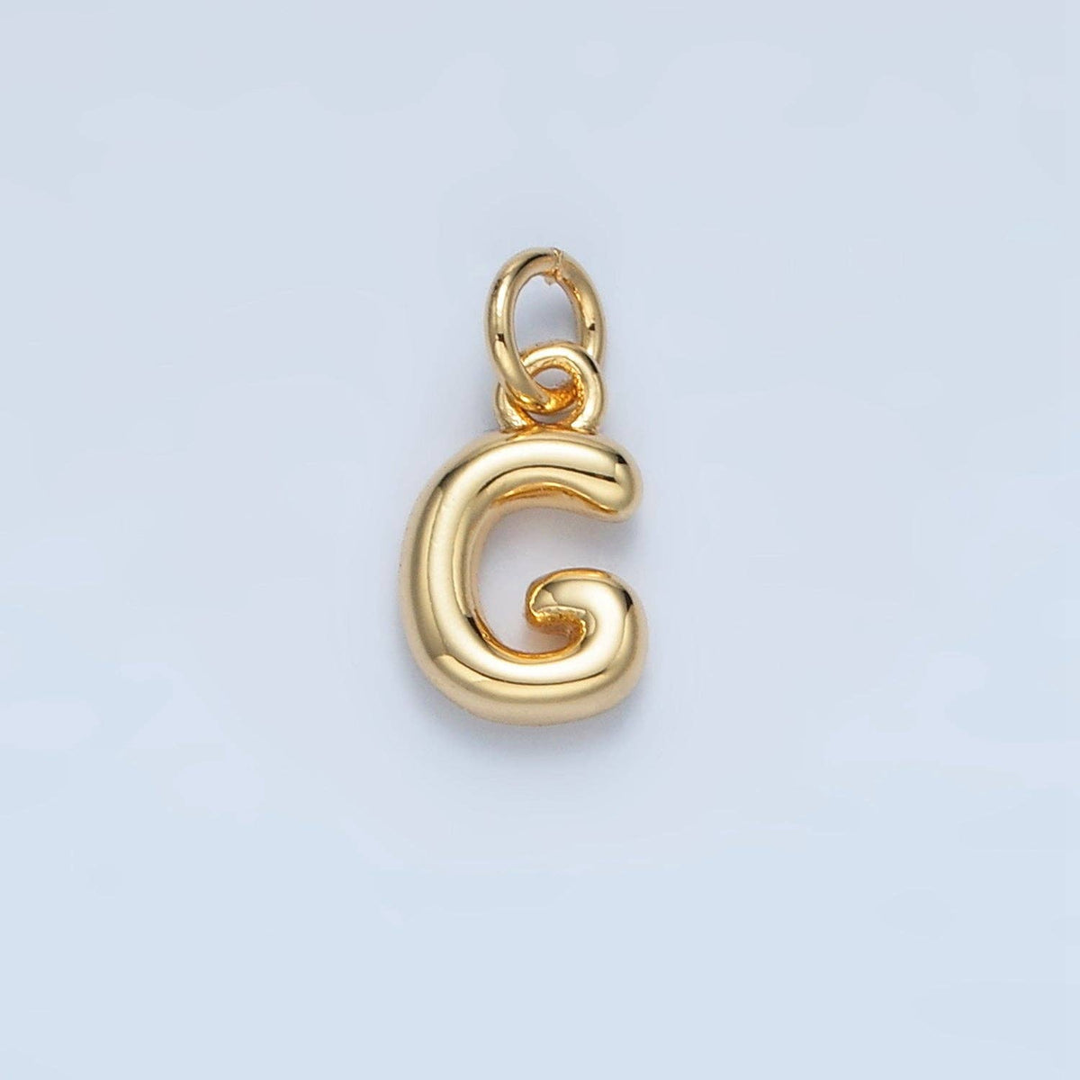 (#84) 16K Gold Filled 10mm Initial Letter Chubby Balloon Mini Charm