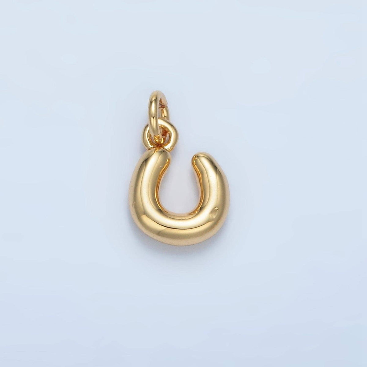 (#84) 16K Gold Filled 10mm Initial Letter Chubby Balloon Mini Charm