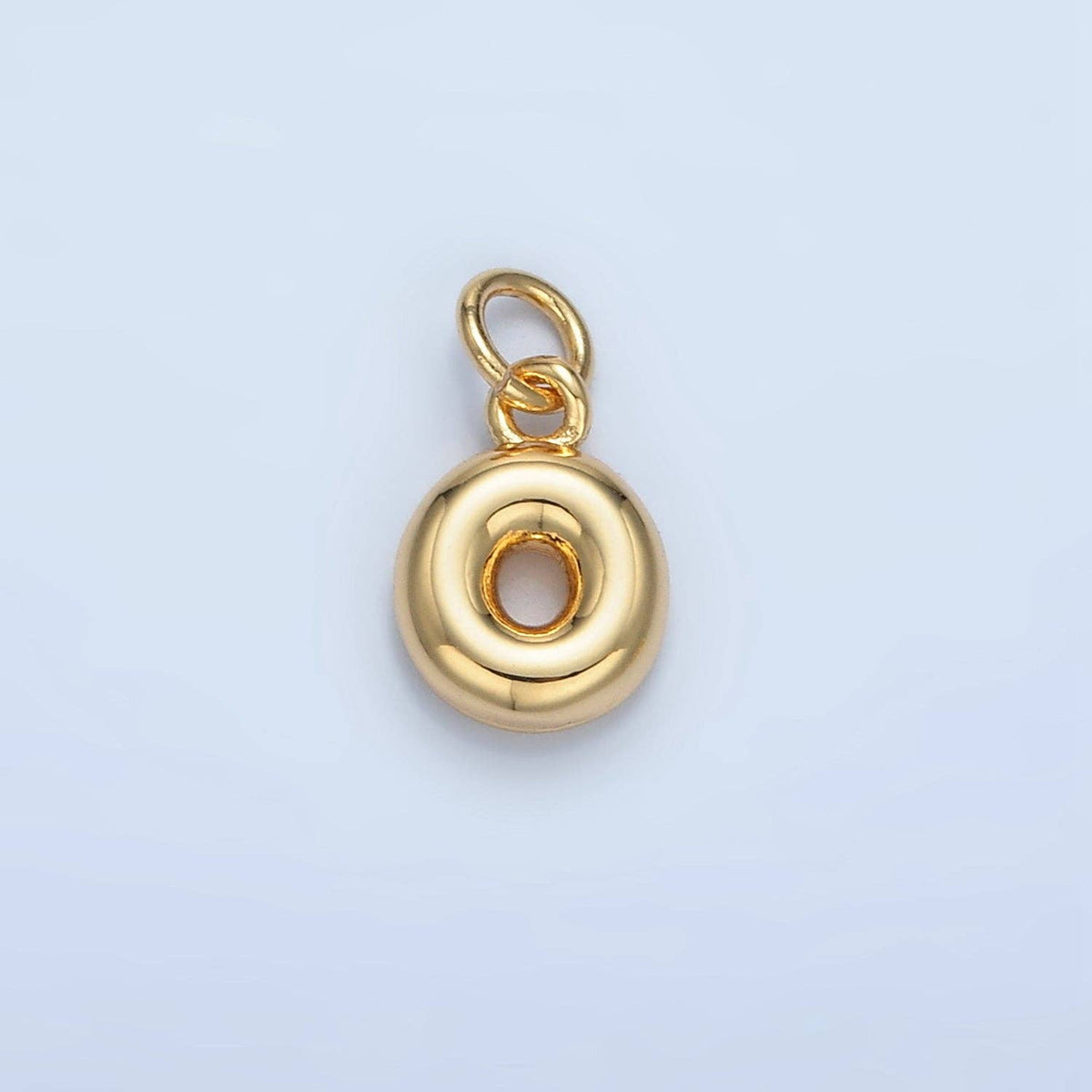 (#84) 16K Gold Filled 10mm Initial Letter Chubby Balloon Mini Charm