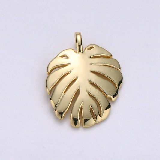 #234 | 14k Gold Filled Monstera Charm Tropical Foliage Pendant