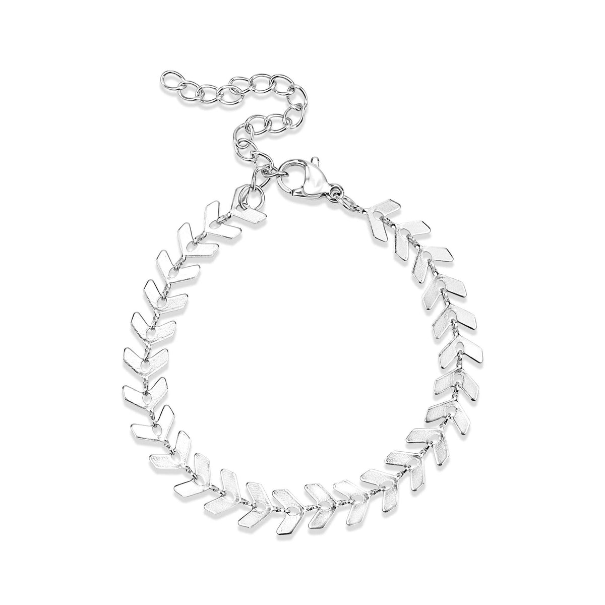#208 Stainless Steel Gold Chevron Chain Bracelet