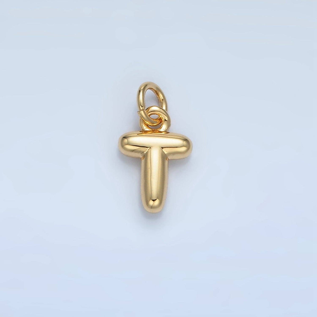 (#84) 16K Gold Filled 10mm Initial Letter Chubby Balloon Mini Charm