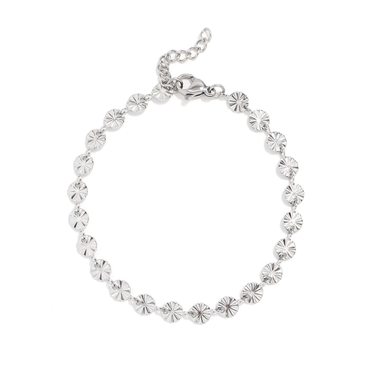 #206 18K Gold PVD Stainless Steel Sunburst Chain Bracelet