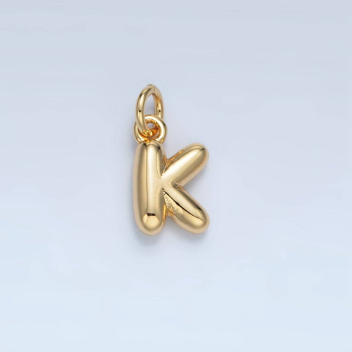 (#84) 16K Gold Filled 10mm Initial Letter Chubby Balloon Mini Charm