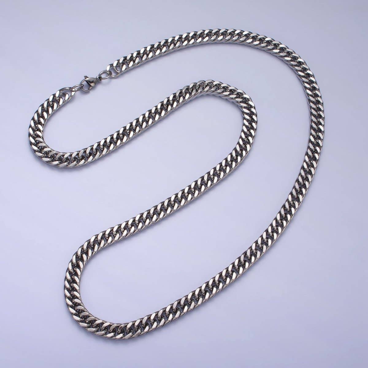 (#80) Men's Stainless Steel 7mm Cuban Chain Necklace 23.5 inch