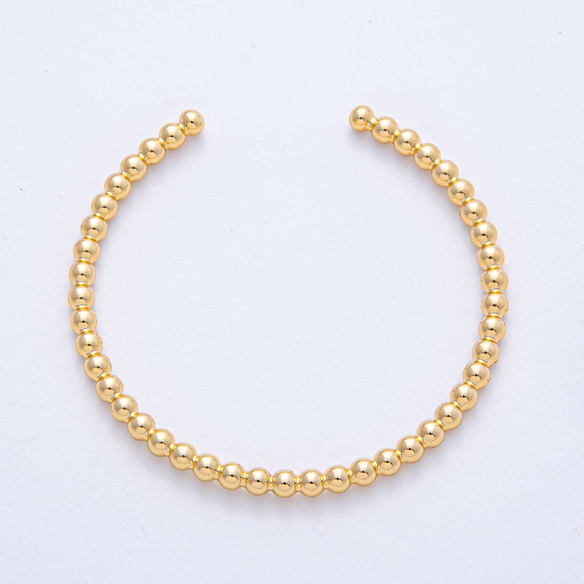 #221 | 18K Gold Filled 3.5mm Round Beaded Bubble Cuff Bracelet