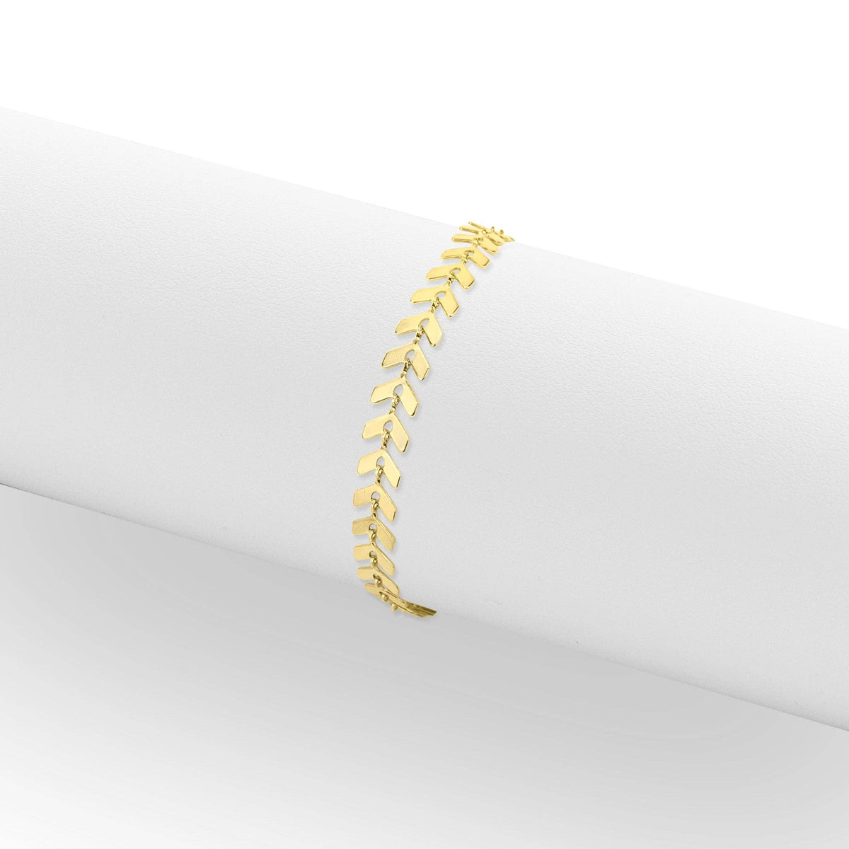 #208 Stainless Steel Gold Chevron Chain Bracelet