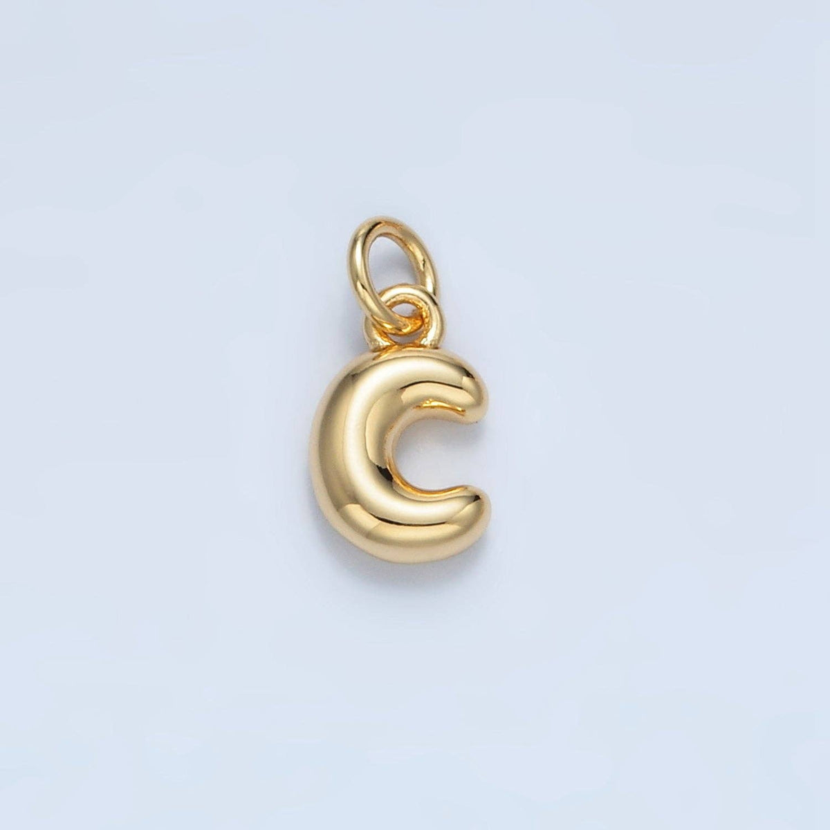 (#84) 16K Gold Filled 10mm Initial Letter Chubby Balloon Mini Charm