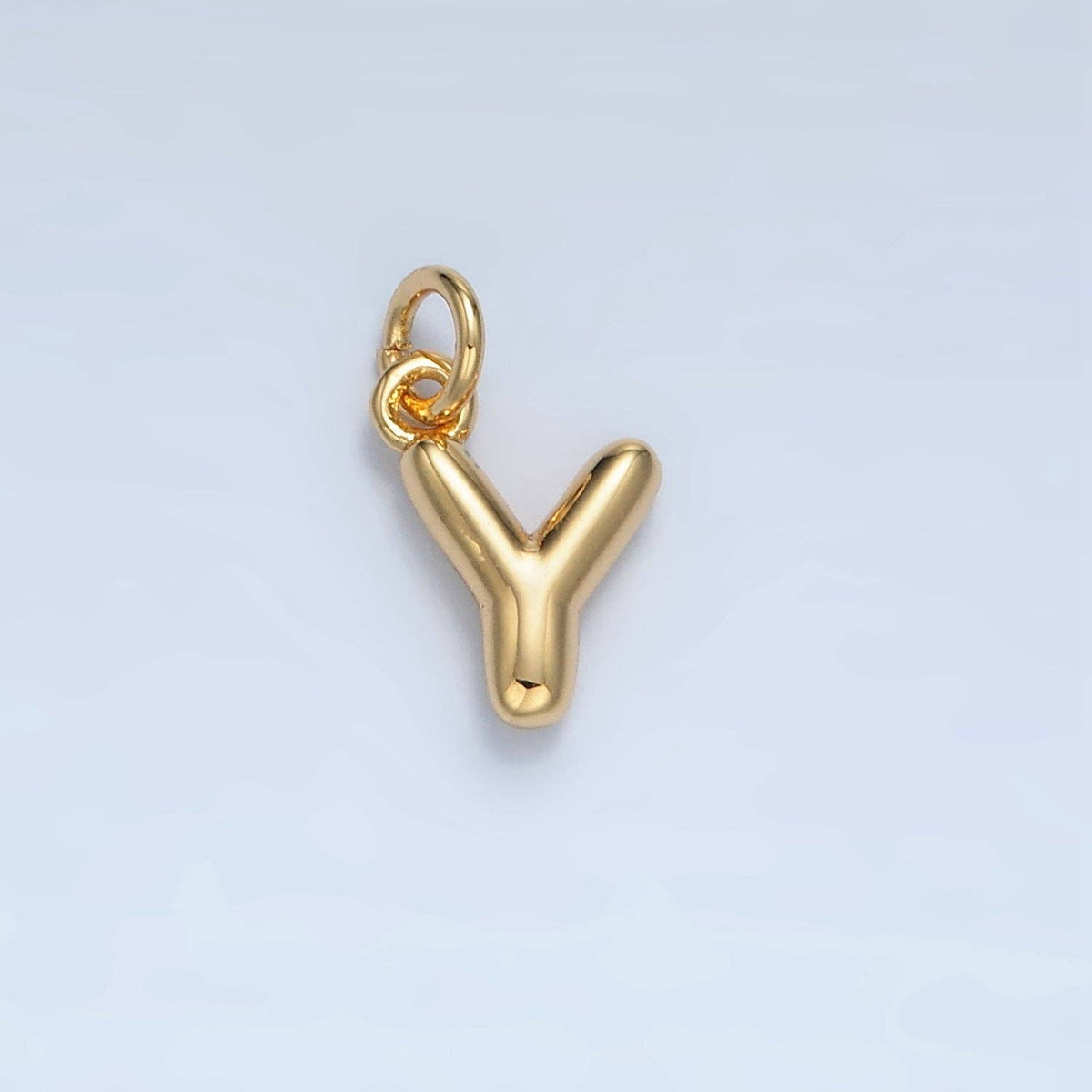 (#84) 16K Gold Filled 10mm Initial Letter Chubby Balloon Mini Charm