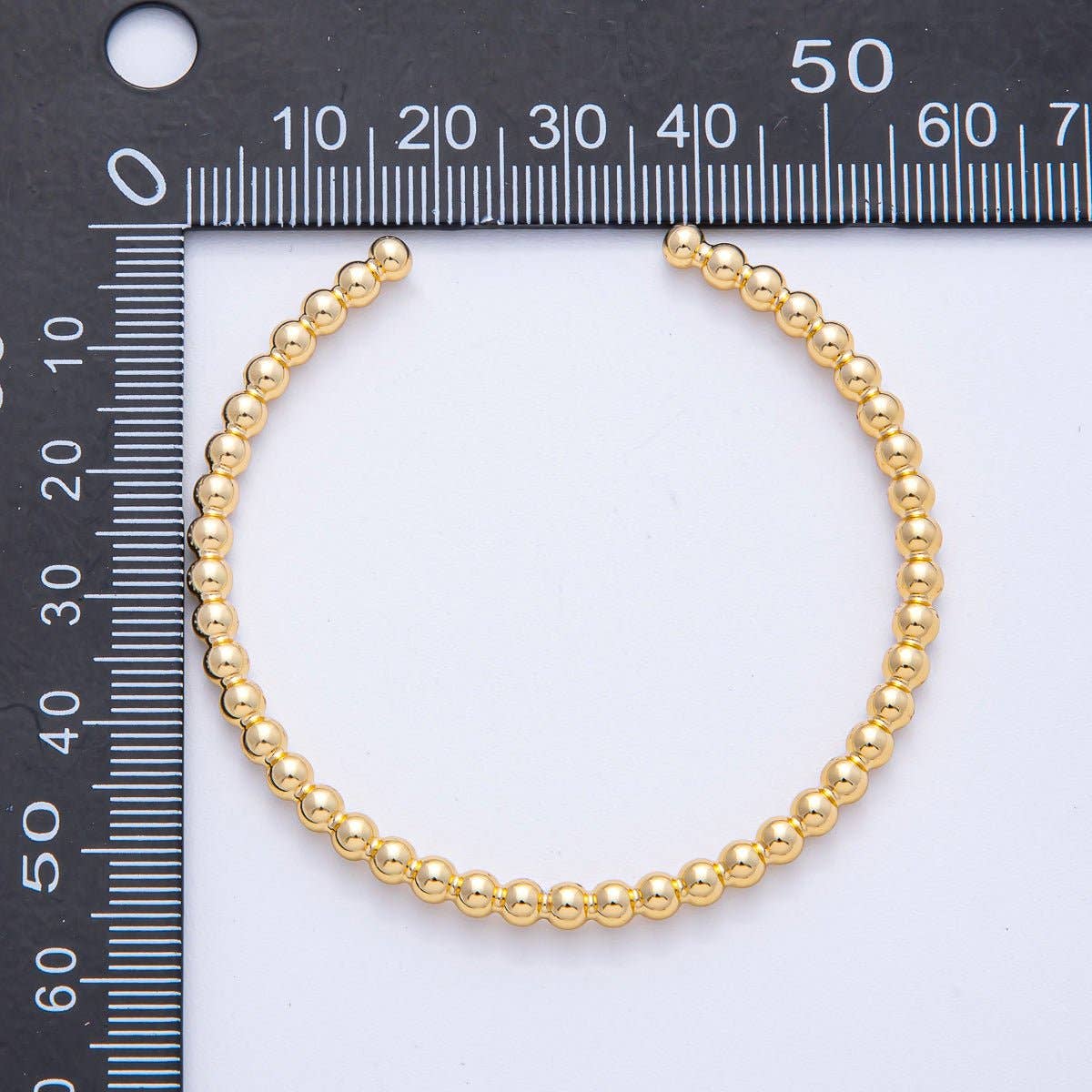 #221 | 18K Gold Filled 3.5mm Round Beaded Bubble Cuff Bracelet