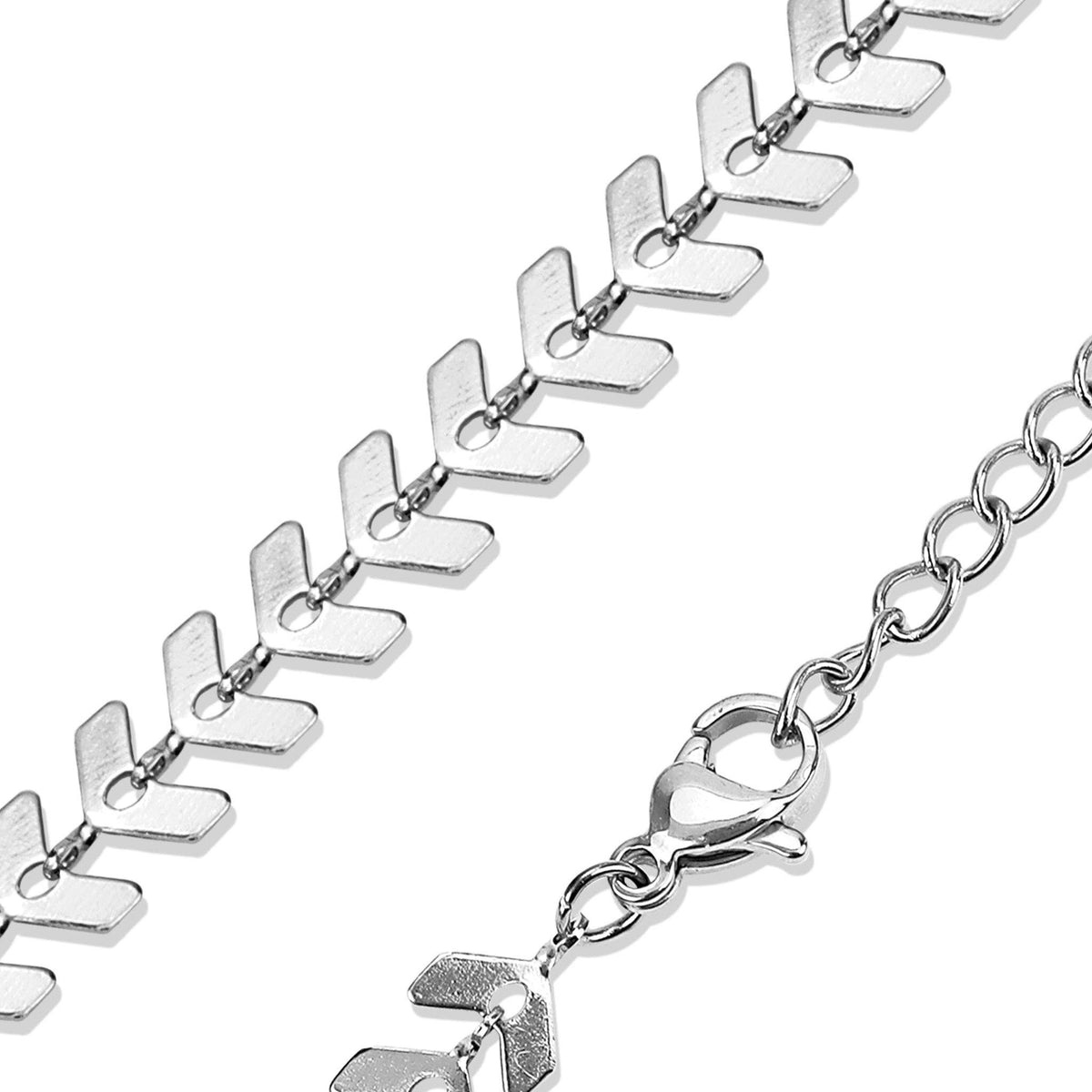 #209 Stainless Steel Chevron Chain Necklace
