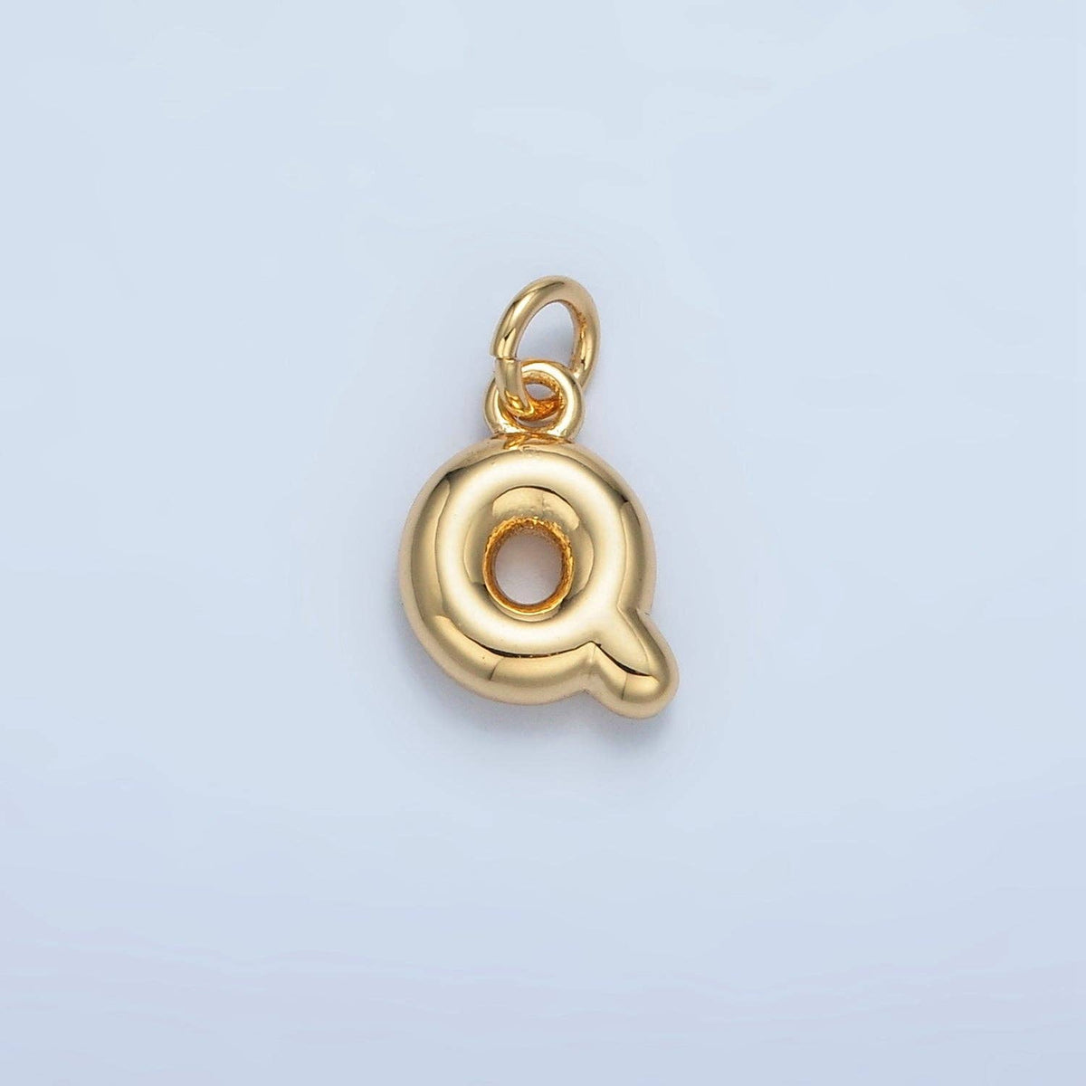 (#84) 16K Gold Filled 10mm Initial Letter Chubby Balloon Mini Charm